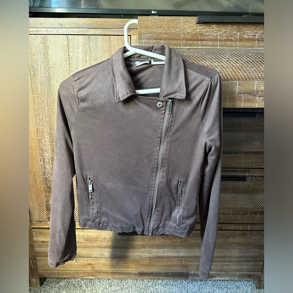 Charlotte Russe soft suede moto jacket size small